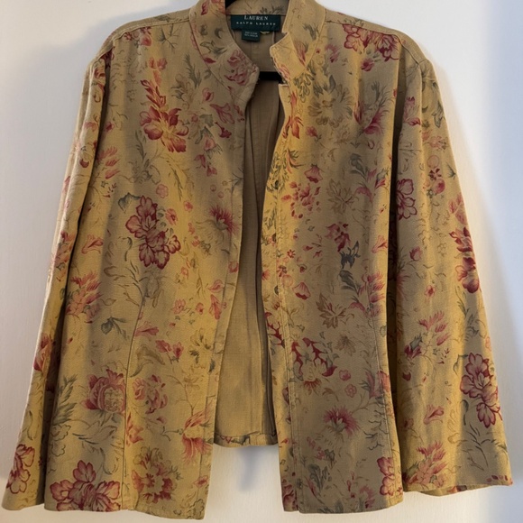 Vintage 2000’s Ralph Lauren Floral Linen Tailored Jacket - Picture 8 of 8